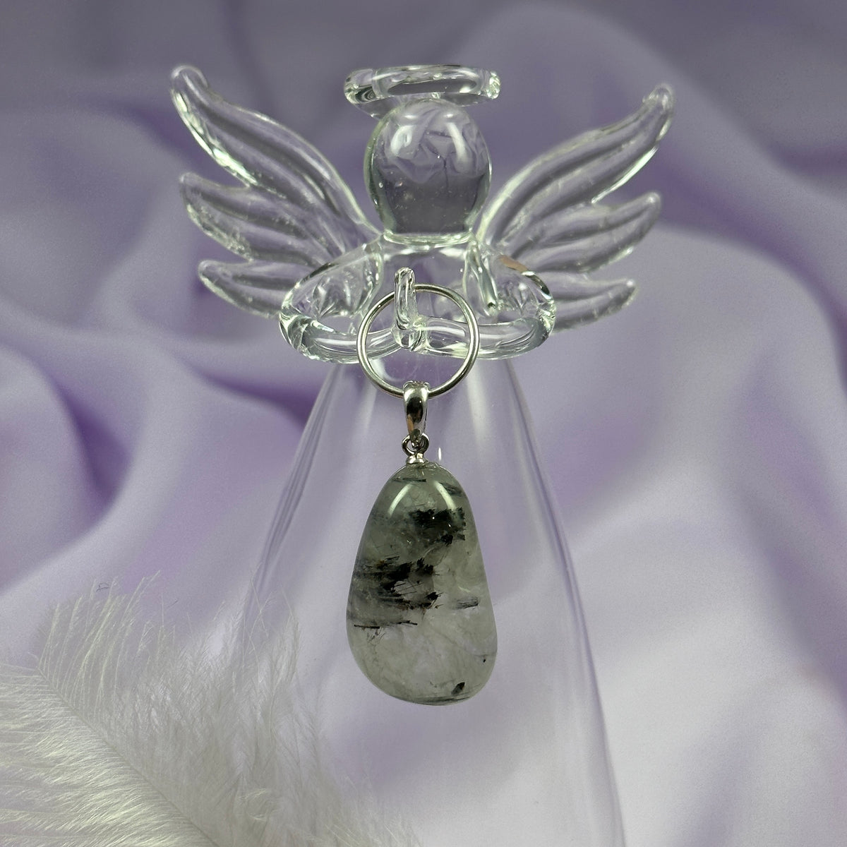 925 Silver Black Tourmaline In Quartz, Tourmalinated crystal pendant 7 –  Crazicarma's Crystals