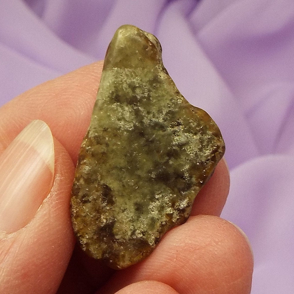 Rare small Green Grossular Garnet polished slice 'Go With The Flow' 4.6g SN42241