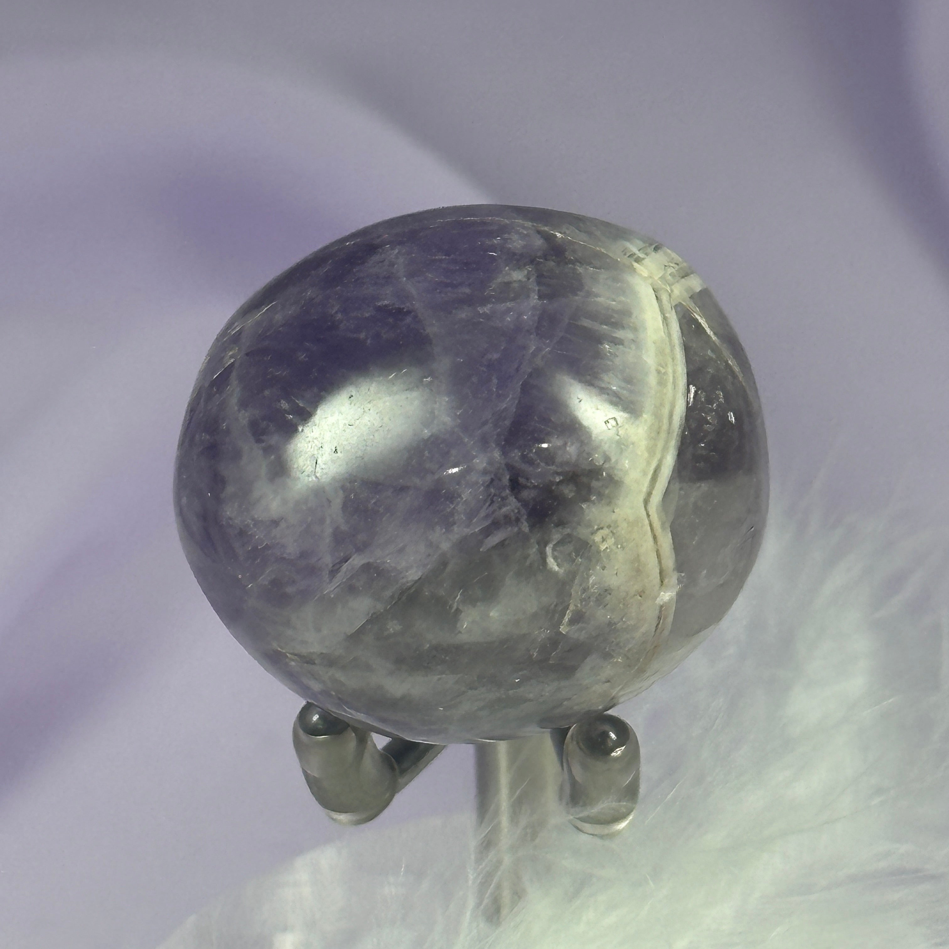 Large Amethyst crystal tumble stone 'with eye' 37g SN51460