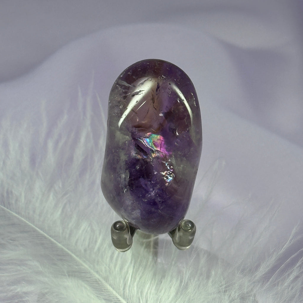 Large Ametrine crystal tumble stone, Rainbows 26g SN51597