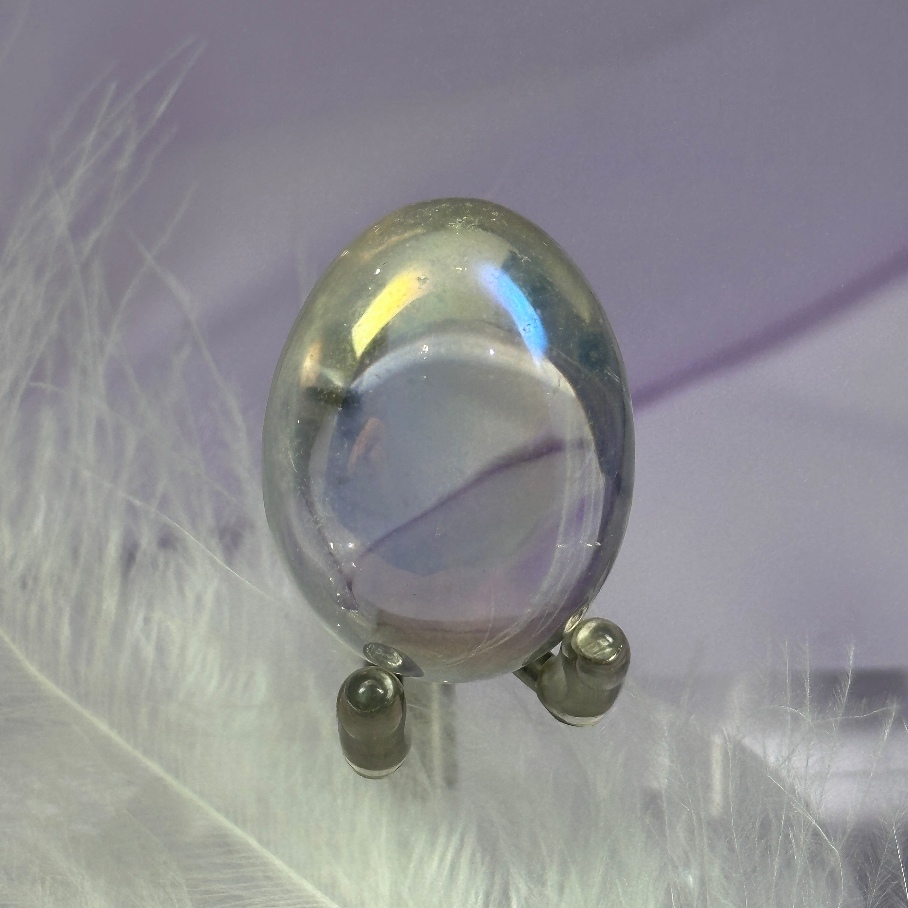 A grade Angel Aura Clear Quartz crystal tumble stone 17.7g SN52613