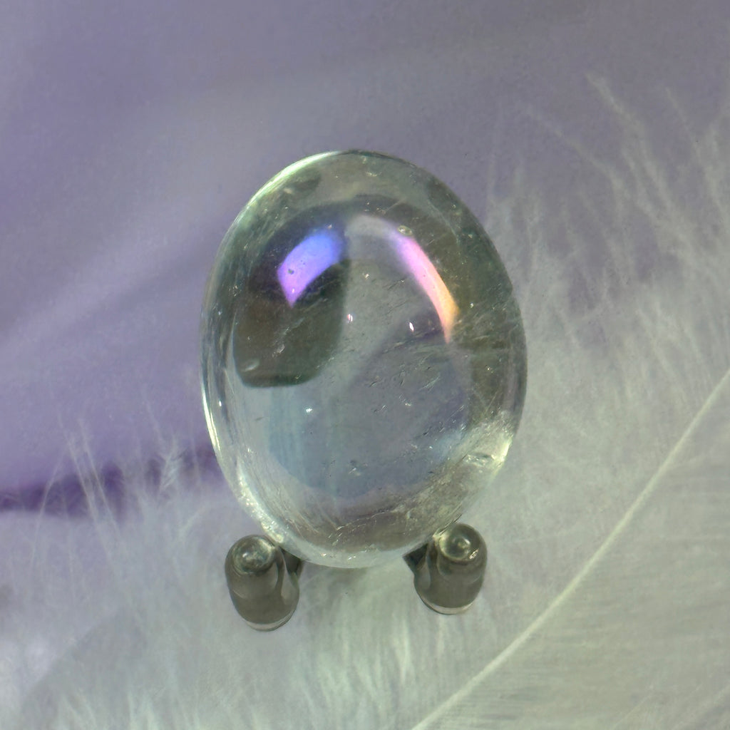 A grade Angel Aura Clear Quartz crystal tumble stone 16.0g SN52614