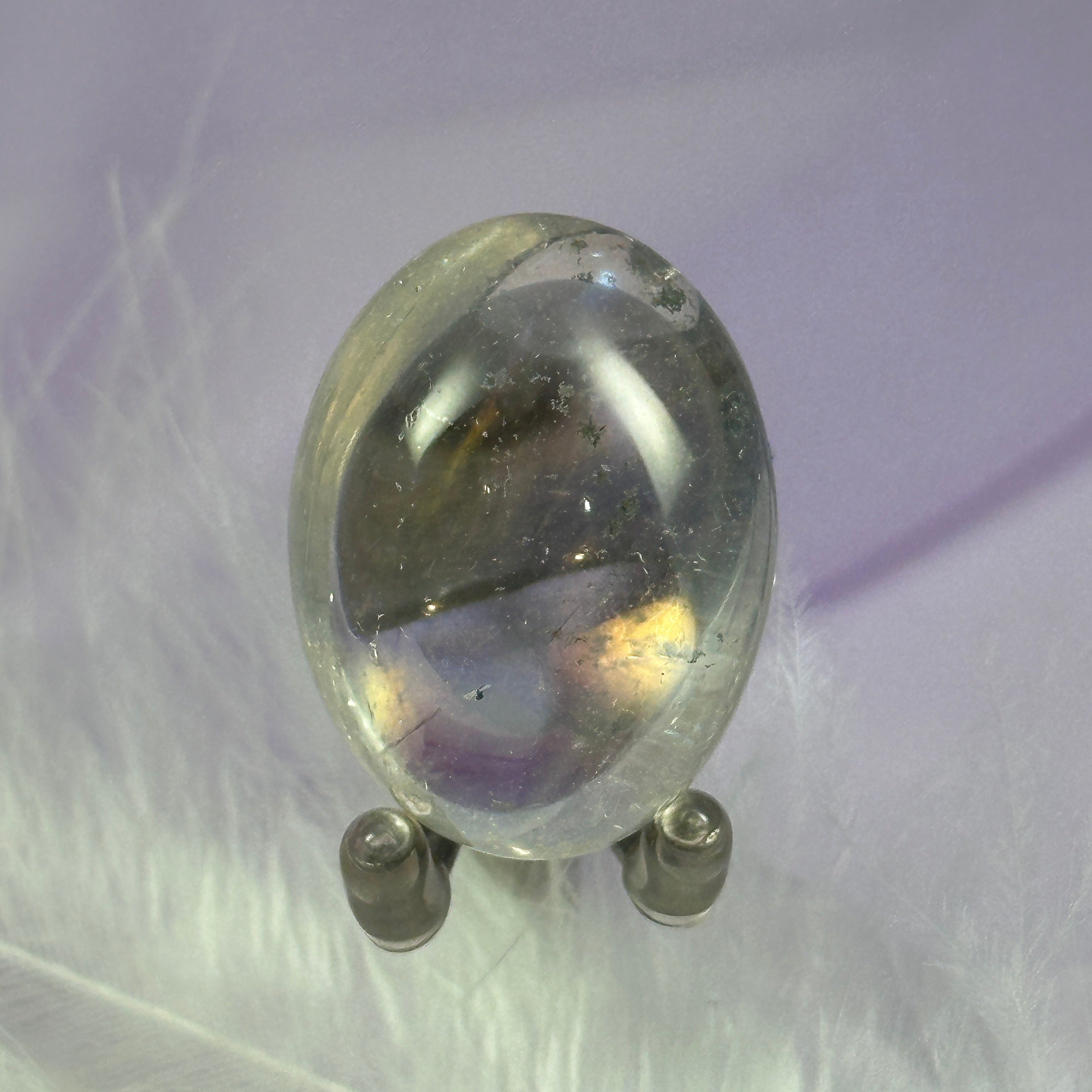 A grade Angel Aura Clear Quartz crystal tumble stone 16.0g SN52615