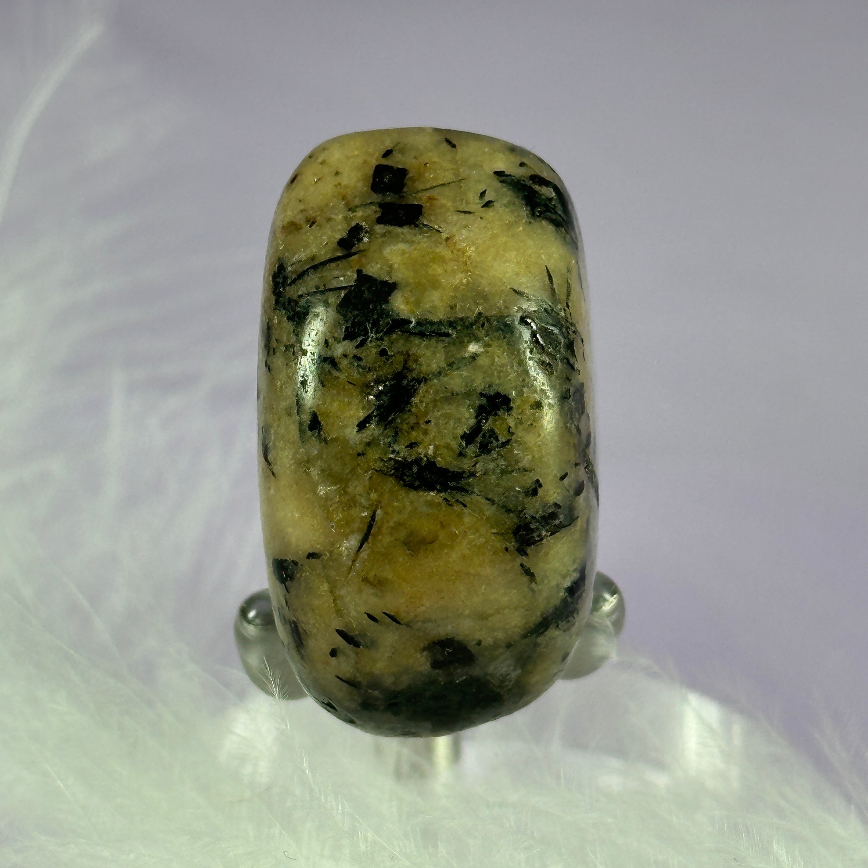 Very rare large Astrophyllite and Aegerine crystal tumble stone 29g SN56450