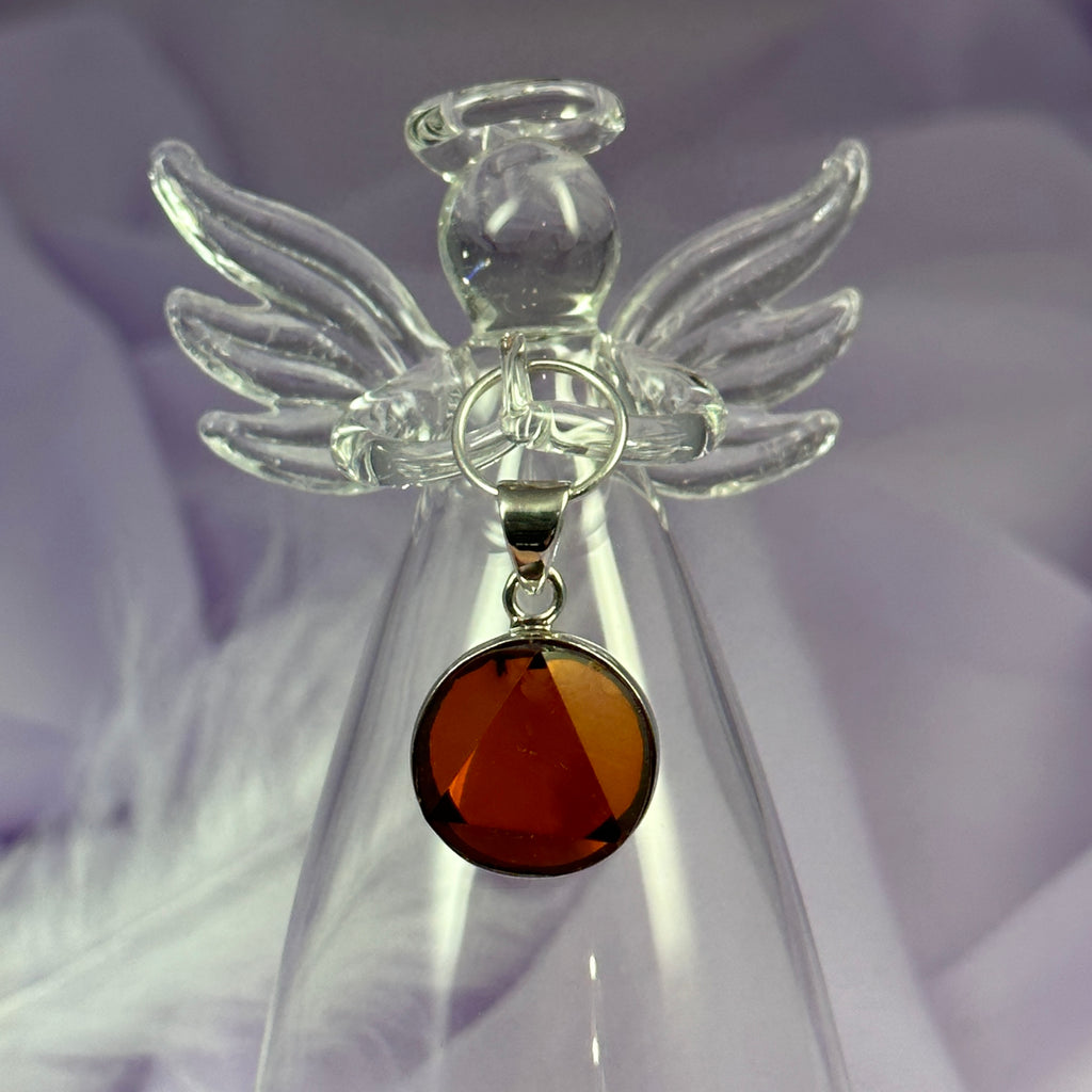 925 Silver faceted Baltic Amber pendant 2.9g SN53025