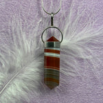925 Silver Banded Agate crystal pendant 7.2g SN5648