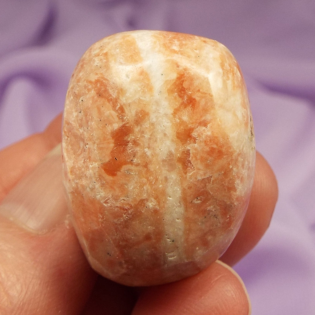 Large peachy orange Barite tumble stone 30g SN47691