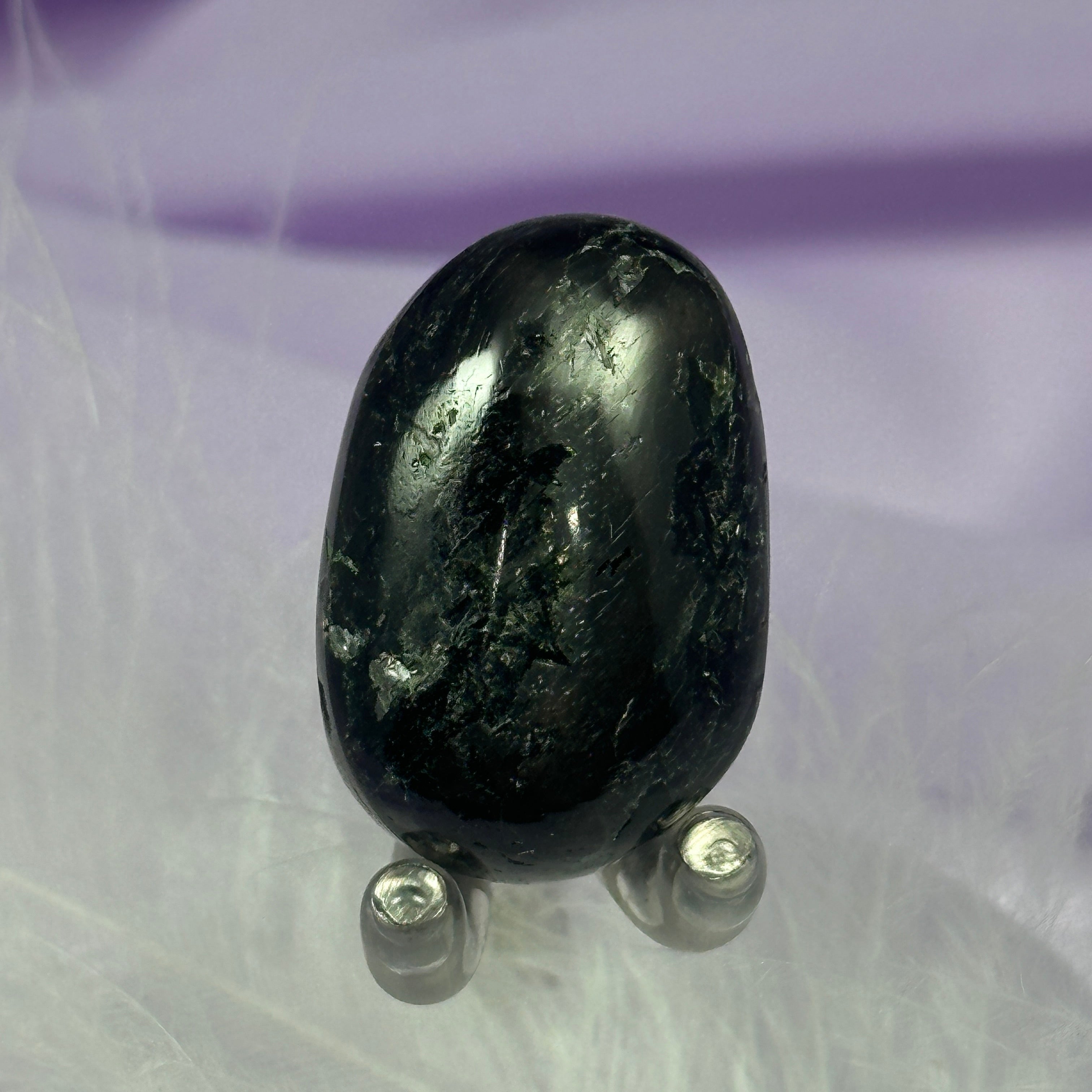 Very rare Black Star Diopside crystal tumble stone, has STAR!!! 11.7g SN20293