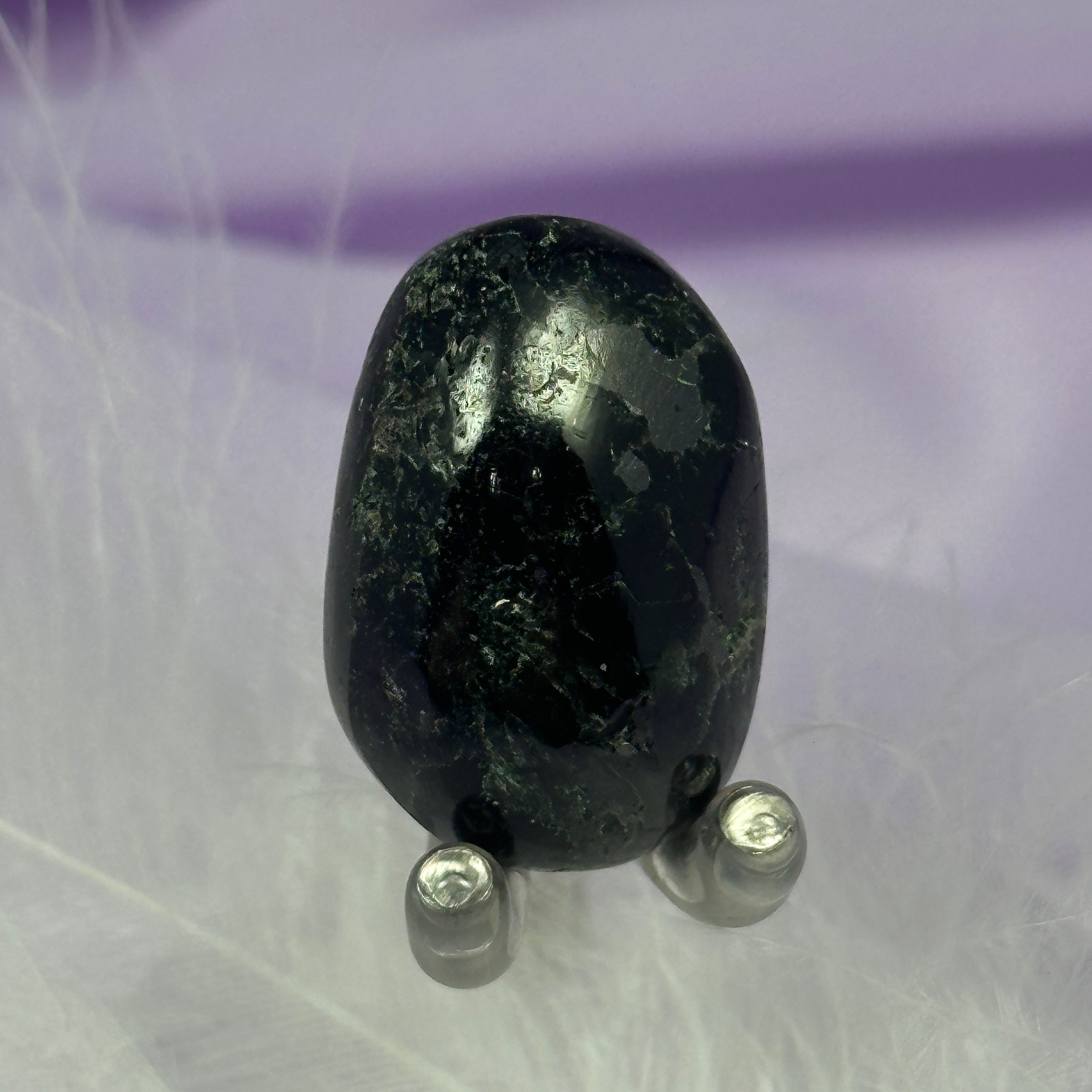 Very rare Black Star Diopside crystal tumble stone, has STAR!!! 11.7g SN20293