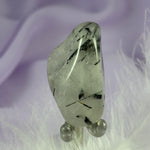 Black Tourmaline in Quartz, Tourmalinated Quartz tumble stone 17.2g SN50701