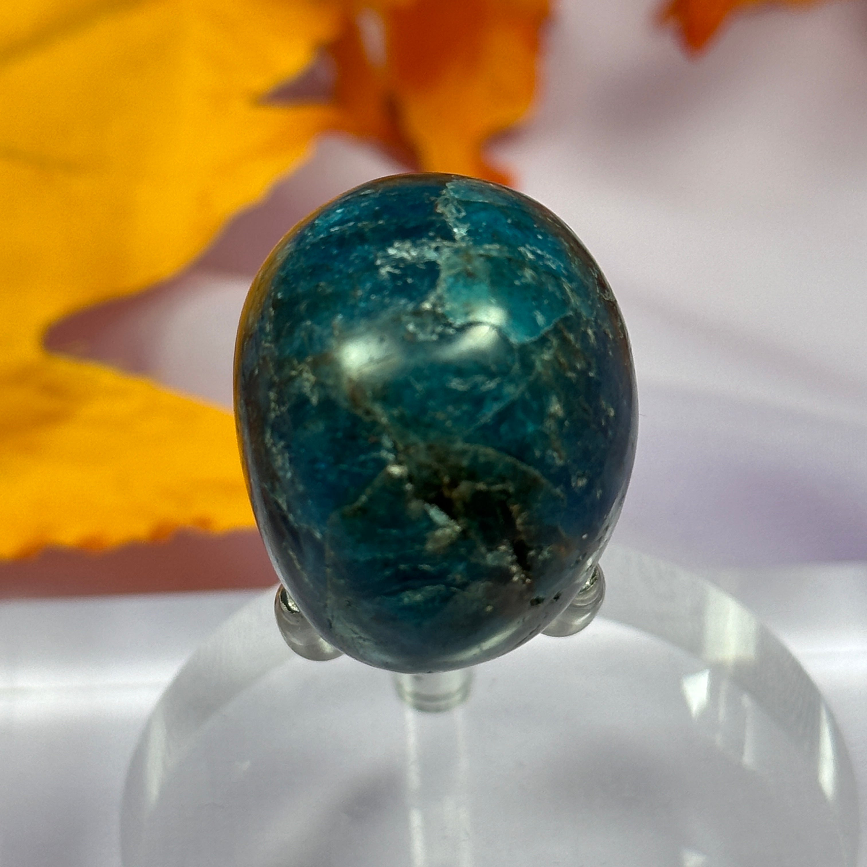 Large Blue and Green Apatite crystal tumble stone 35g SN51773