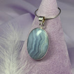 925 Silver Blue Lace Agate crystal pendant 11.0g SN52986