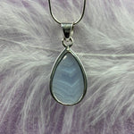 925 Silver Blue Lace Agate crystal pendant 3.8g SN55126