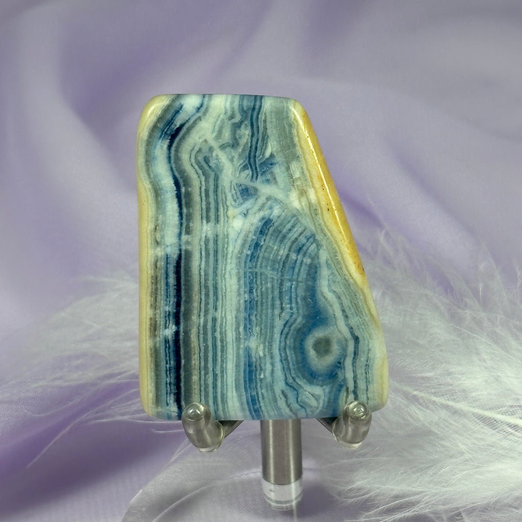 A grade Blue Scheelite crystal polished slice 18.1g SN56138