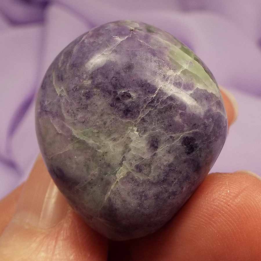 New!! Large Bolivianite tumble stone, Fluorite, Fuchsite, Diaspore 27g SN54659