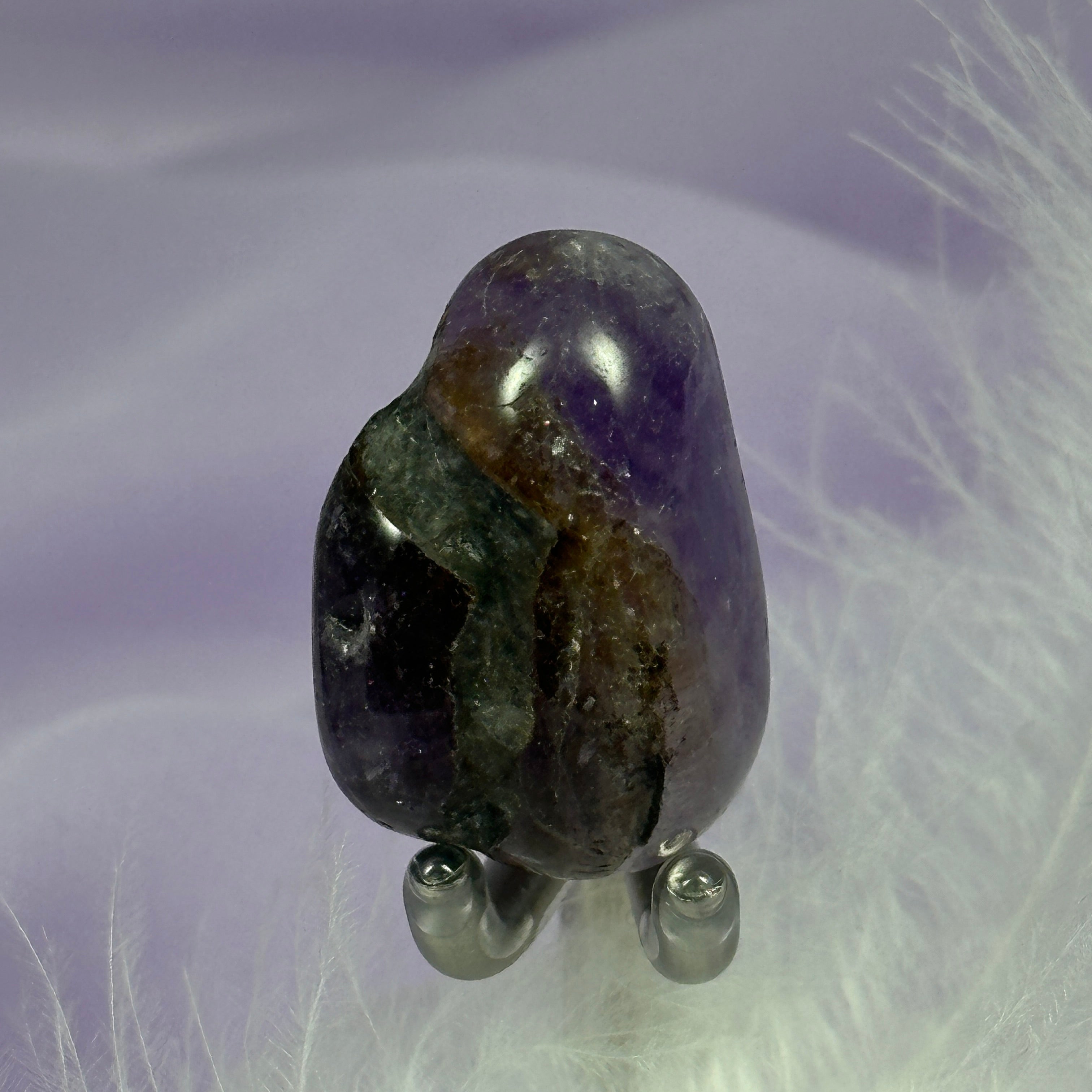 Rare Brandberg Amethyst crystal tumble stone 19.8g SN44577