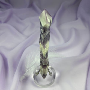 Large natural Chevron Amethyst crystal point with polished tip 85g SN54314