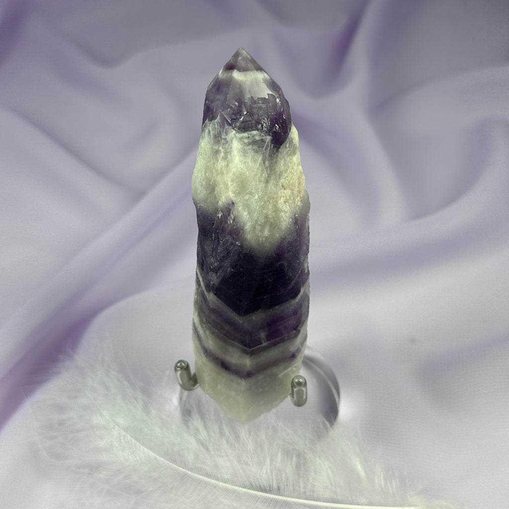 Large natural Chevron Amethyst crystal point with polished tip 85g SN54315