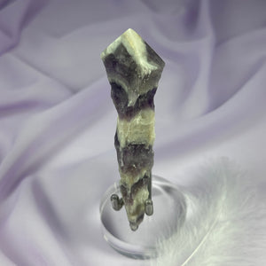 Large natural Chevron Amethyst crystal point with polished tip 63g SN54316