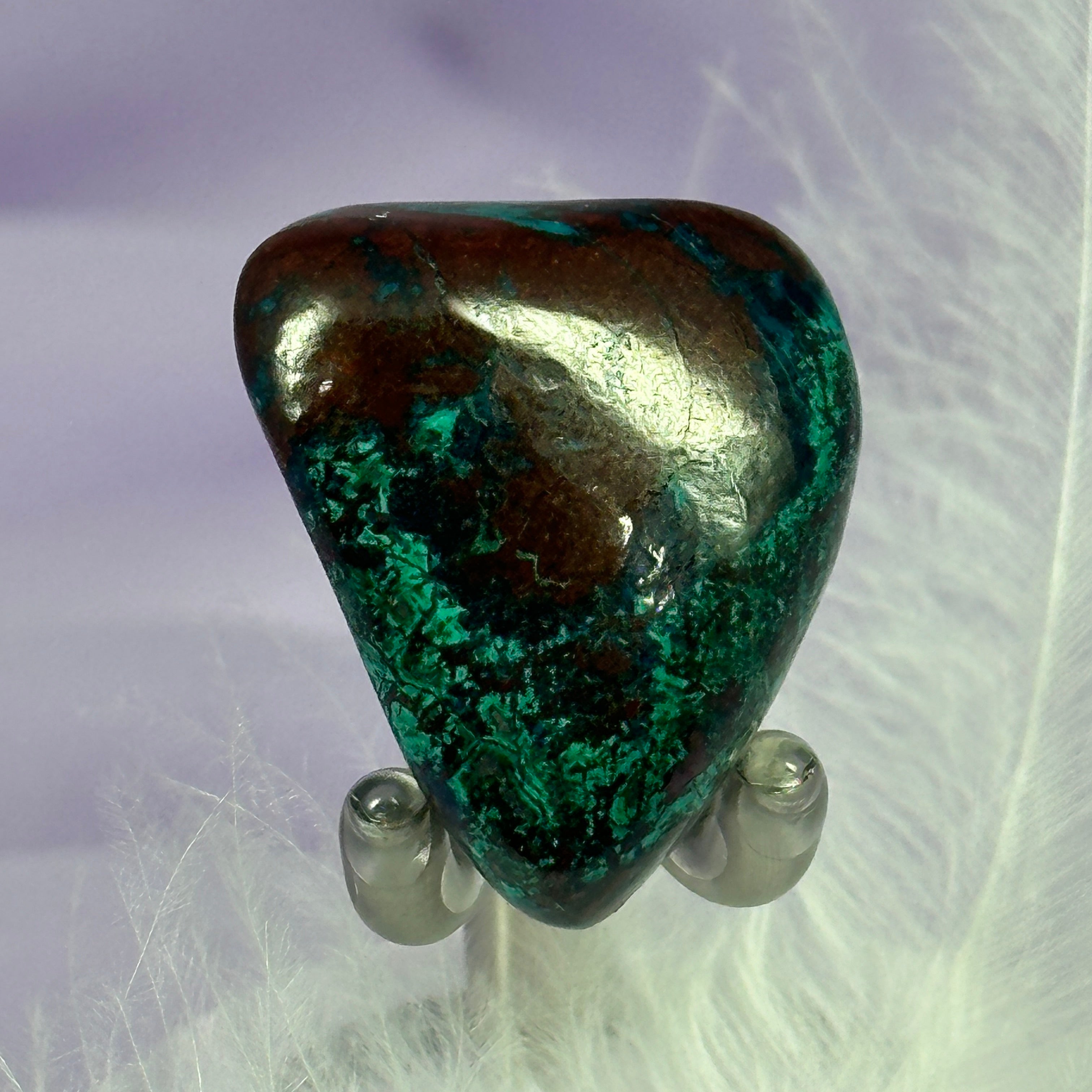 Chrysocolla, Shattuckite, Cuprite tumble stone 15.0g SN38223