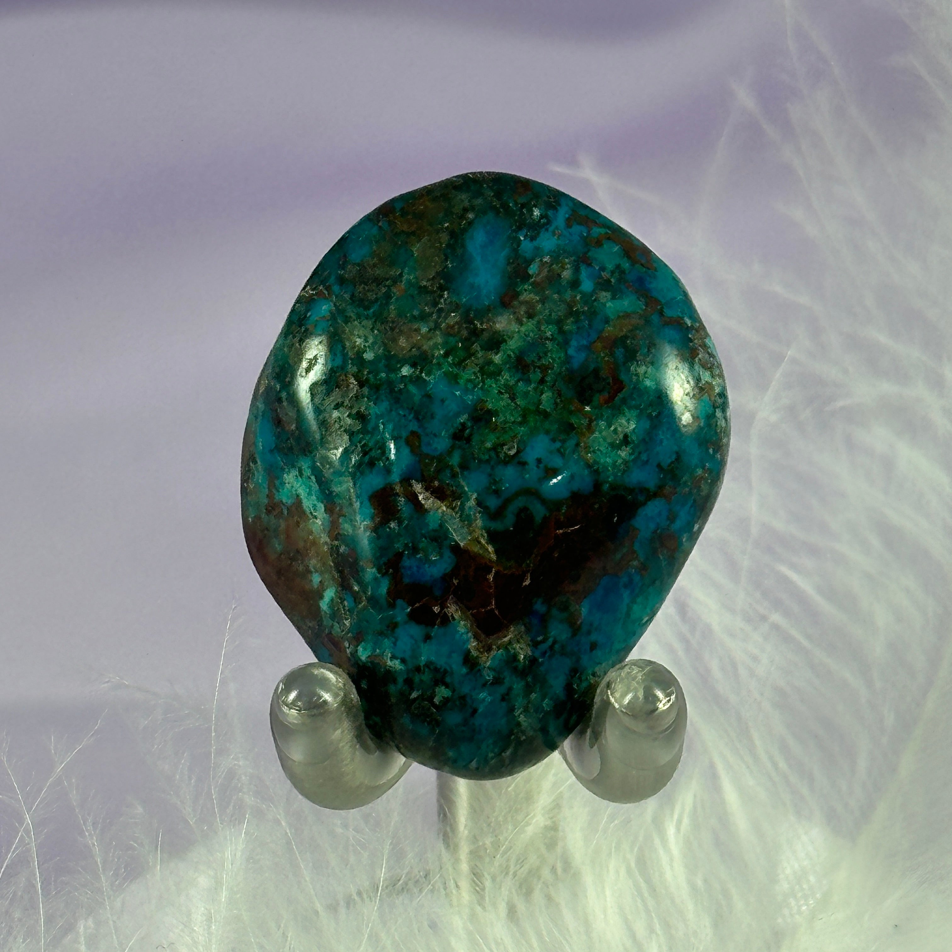 Chrysocolla, Shattuckite, Cuprite tumble stone 8.2g SN38224