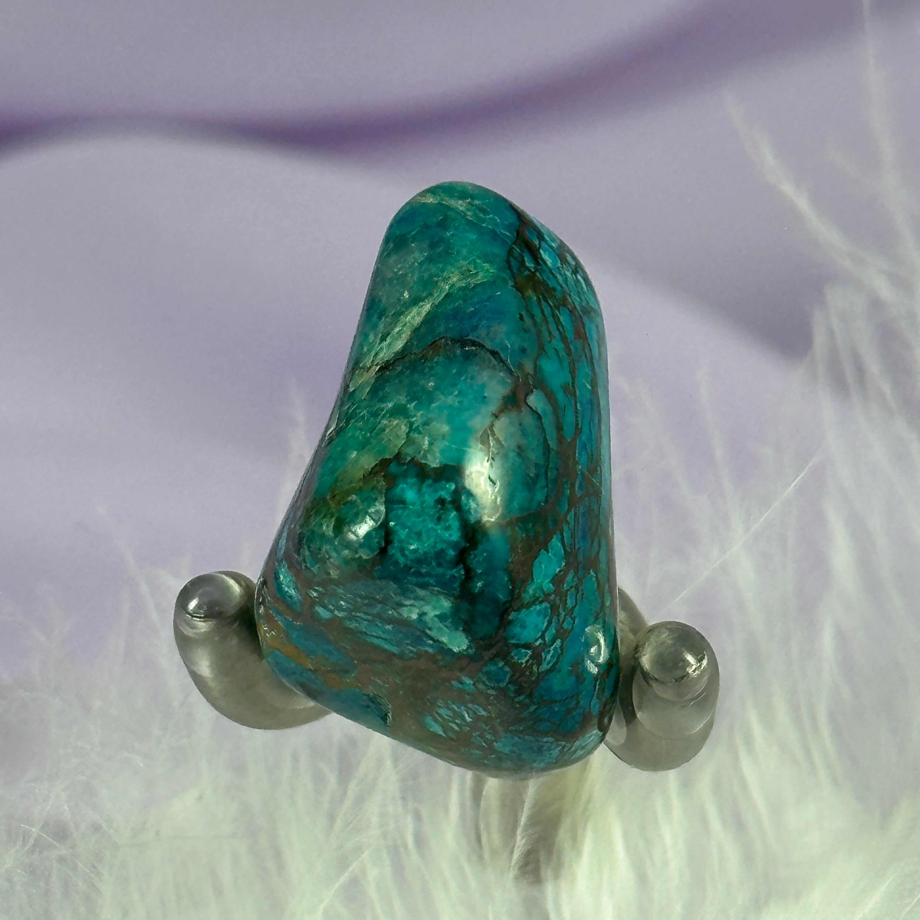 Chrysocolla, Shattuckite, Cuprite tumble stone 9.6g SN38225