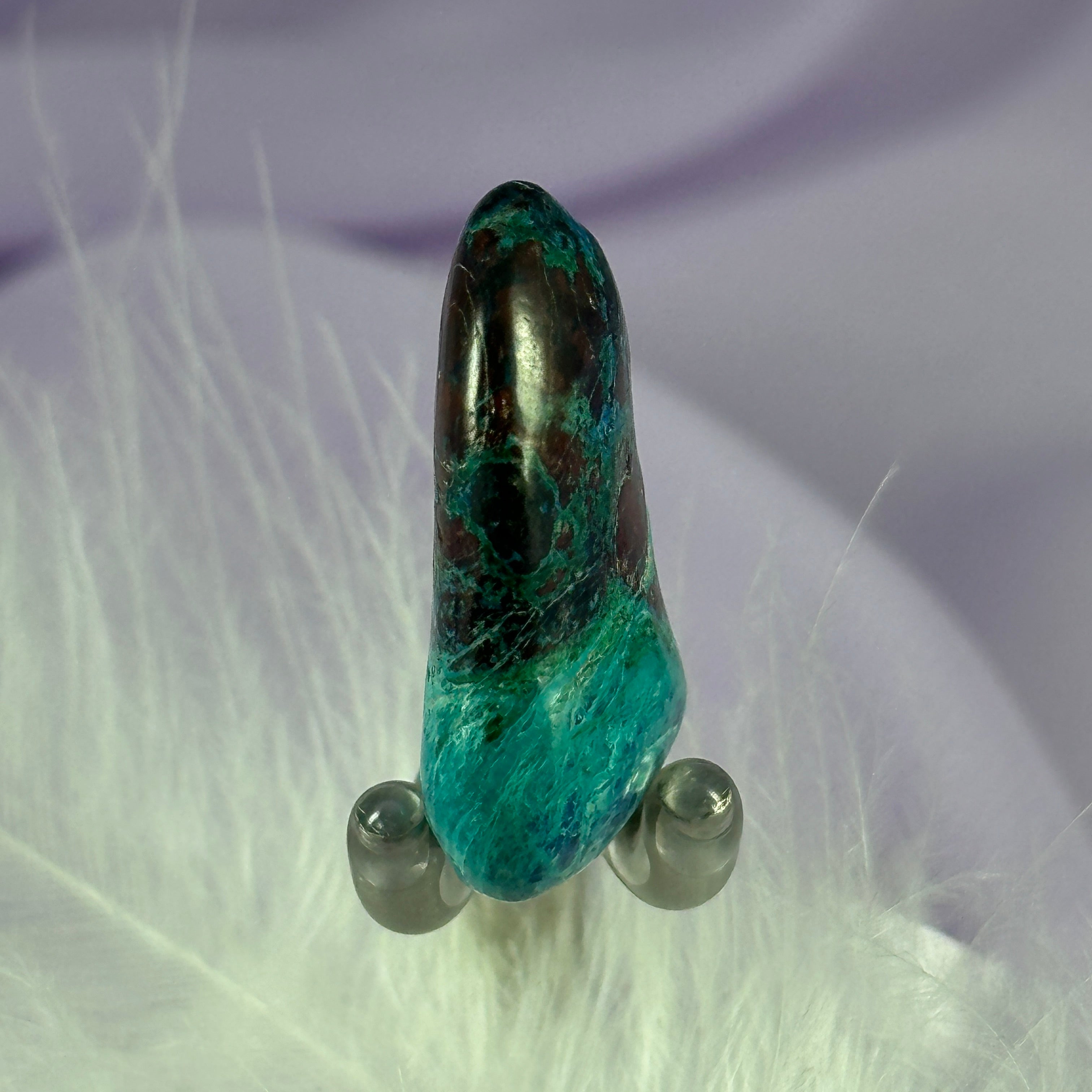 Chrysocolla, Shattuckite, Cuprite tumble stone 10.6g SN38226