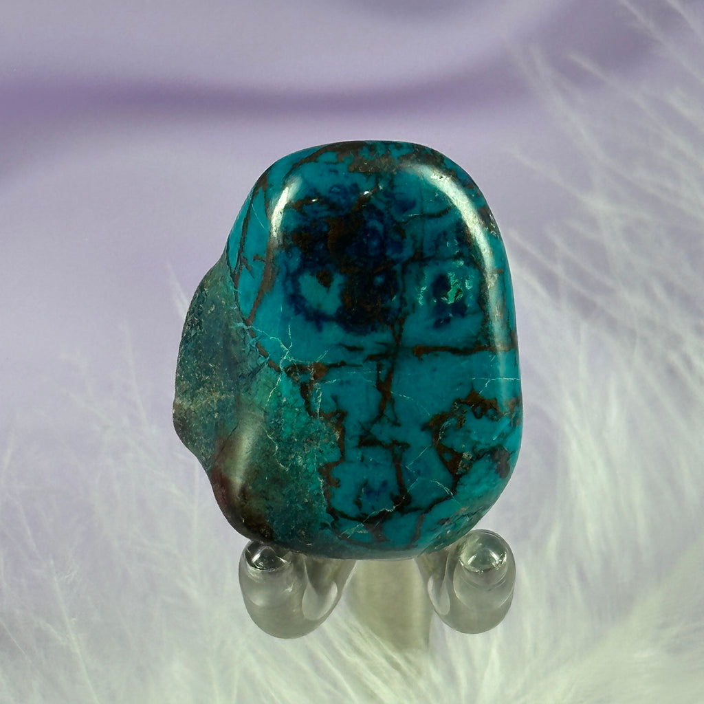 Chrysocolla, Shattuckite, Cuprite tumble stone 9.0g SN38227