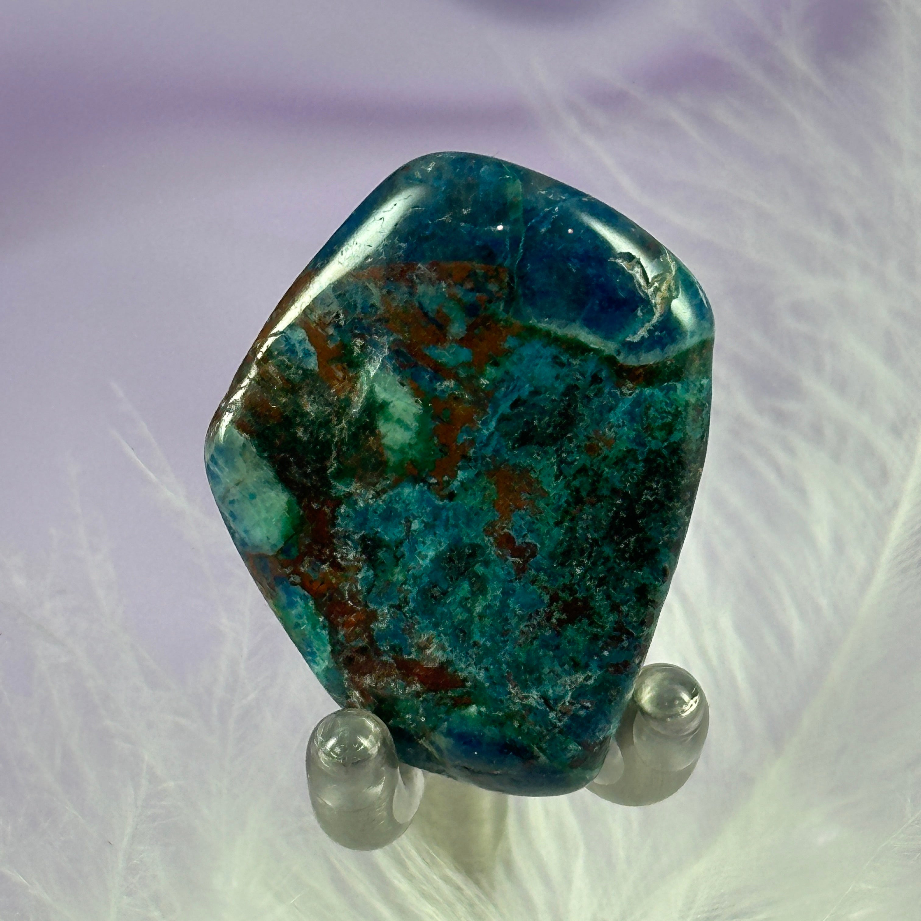 Chrysocolla, Shattuckite, Cuprite tumble stone 8.8g SN38228