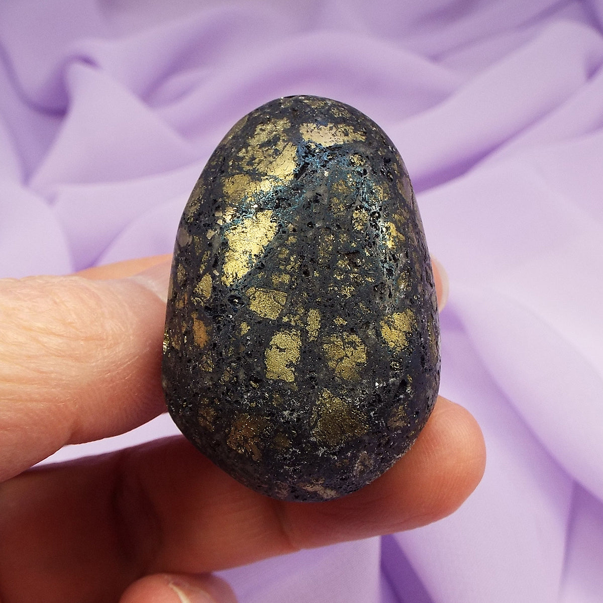 Rare extra large 'natural' Covellite shaped but unpolished stone 48g SN54952