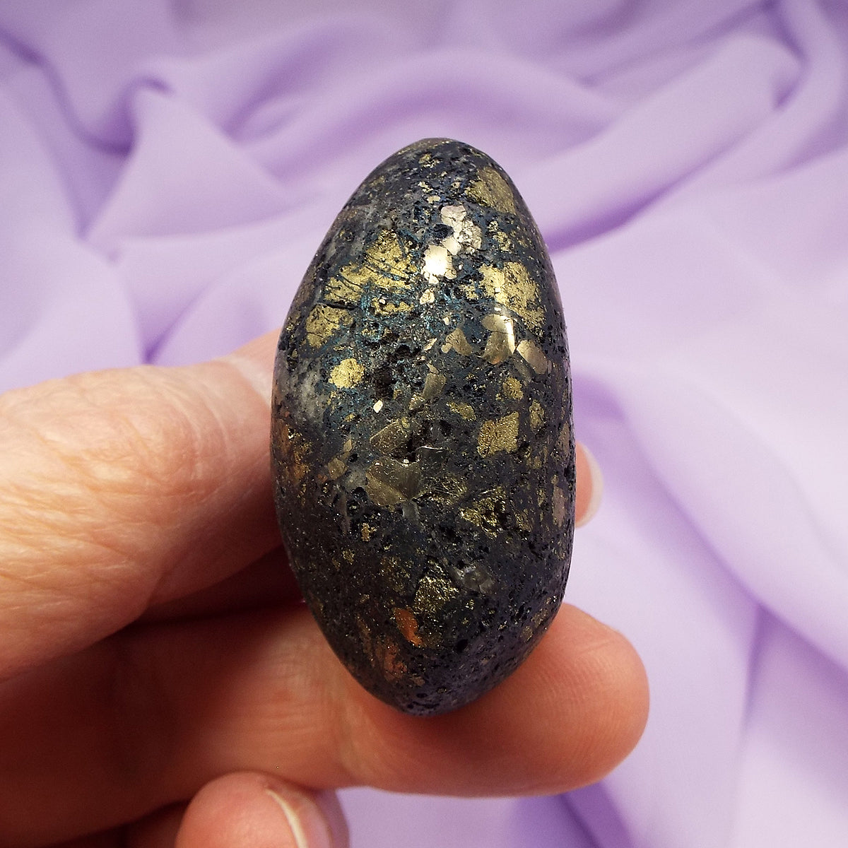 Rare extra large 'natural' Covellite shaped but unpolished stone 48g SN54952