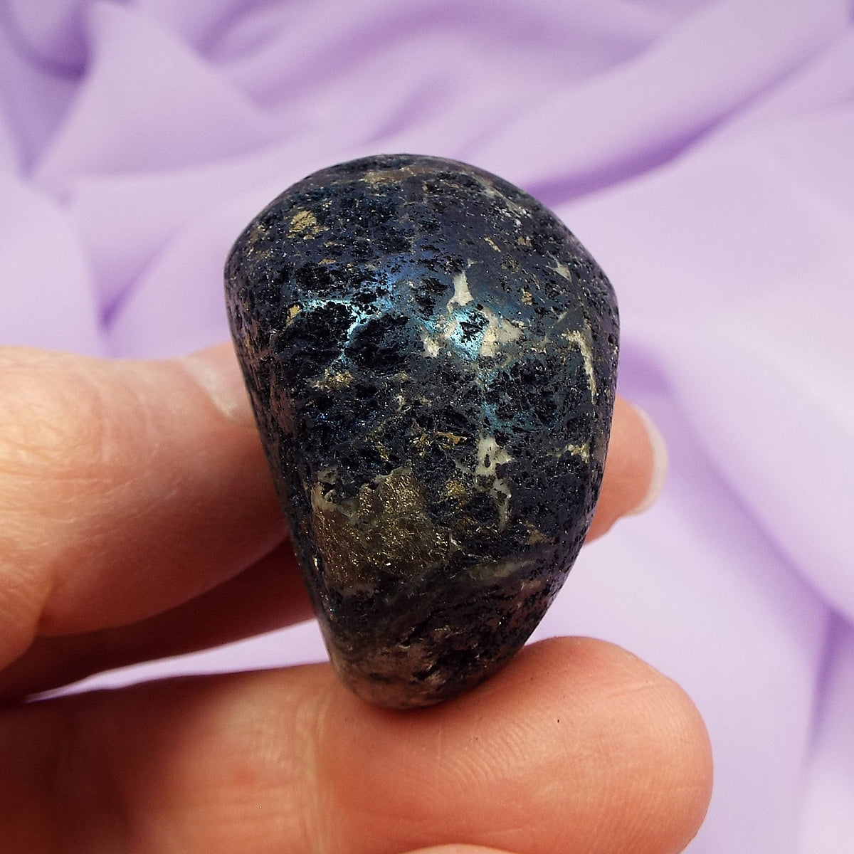 Rare large 'natural' Covellite shaped but unpolished stone 35g SN54953