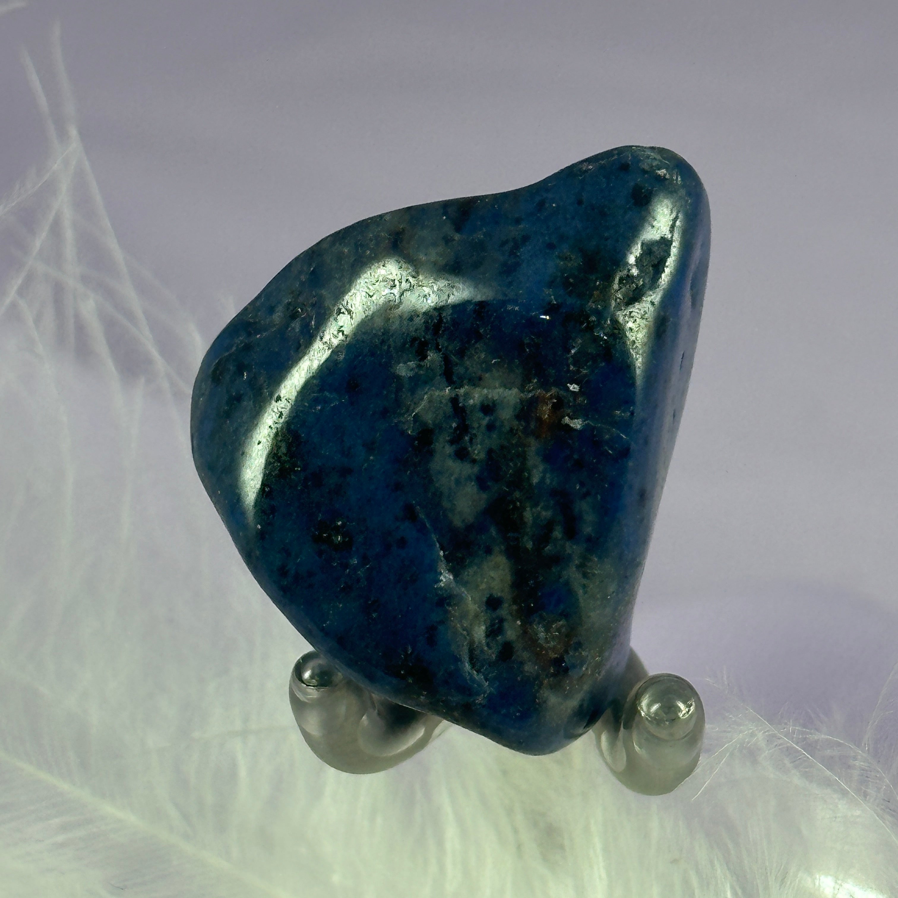 Beautiful blue Dumortierite Quartz crystal tumble stone 17.5g SN25549