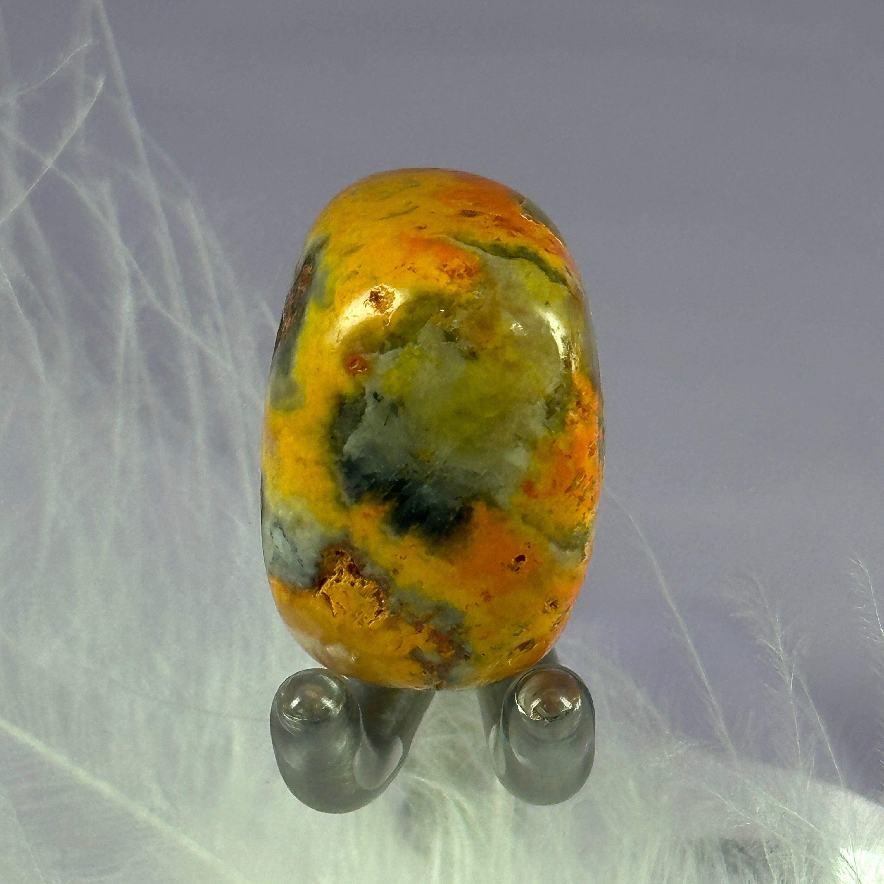 Rare Eclipse Stone tumble stone, Bumblebee Jasper 10.1g SN49617