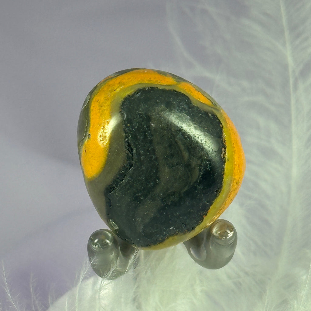 Rare Eclipse Stone tumble stone, Bumblebee Jasper 12.6g SN49619