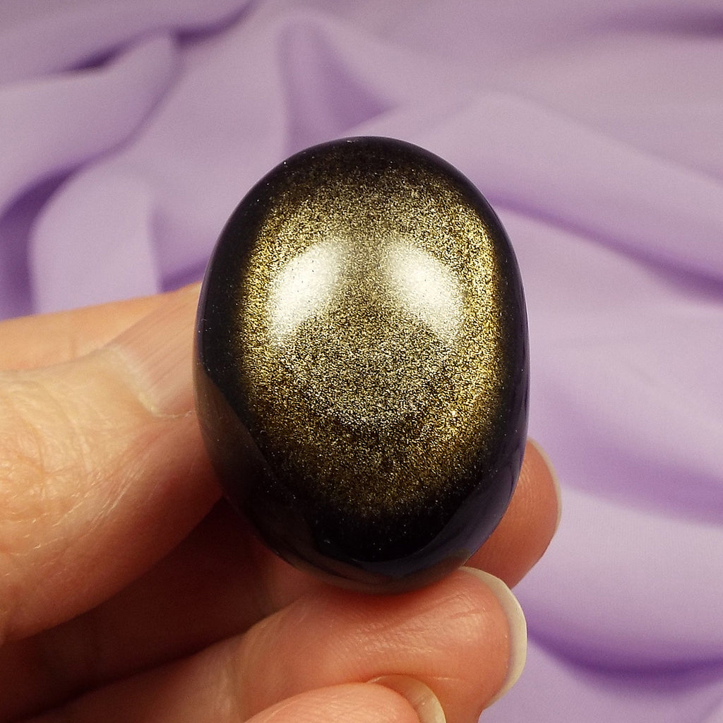 Rare large A Grade Gold Sheen Obsidian tumble stone 23g SN55542