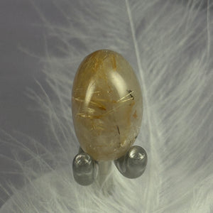 Small Rutilated Quartz crystal tumble stone, Angel hair 7.1g SN55005