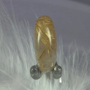 Small Rutilated Quartz crystal tumble stone, Angel hair 7.0g SN55006