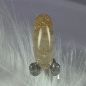 Small Rutilated Quartz crystal tumble stone, Angel hair 7.0g SN55006