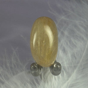 Small Rutilated Quartz crystal tumble stone, Angel hair 7.1g SN55007