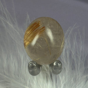 Small Rutilated Quartz crystal tumble stone, Angel hair 6.3g SN55008