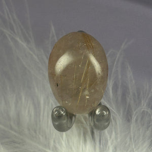 Small Rutilated Quartz crystal tumble stone, Angel hair 6.3g SN55008