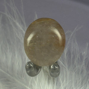 Small Rutilated Quartz crystal tumble stone, Angel hair 6.3g SN55008