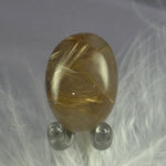 Rare small Golden Rutile and Hematite in Quartz tumble stone 6.4g SN55009