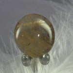 Rare small Golden Rutile and Hematite in Quartz tumble stone 5.9g SN55011