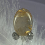 Rare small Golden Rutile and Hematite in Quartz tumble stone 5.3g SN55012