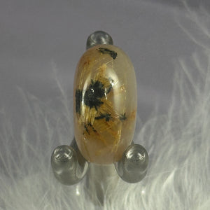 Rare small Golden Rutile and Hematite in Quartz tumble stone 4.4g SN55014