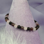 Heart chakra bead bracelet, Rose, Strawberry Quartz, Garnet 11.6g SN54724