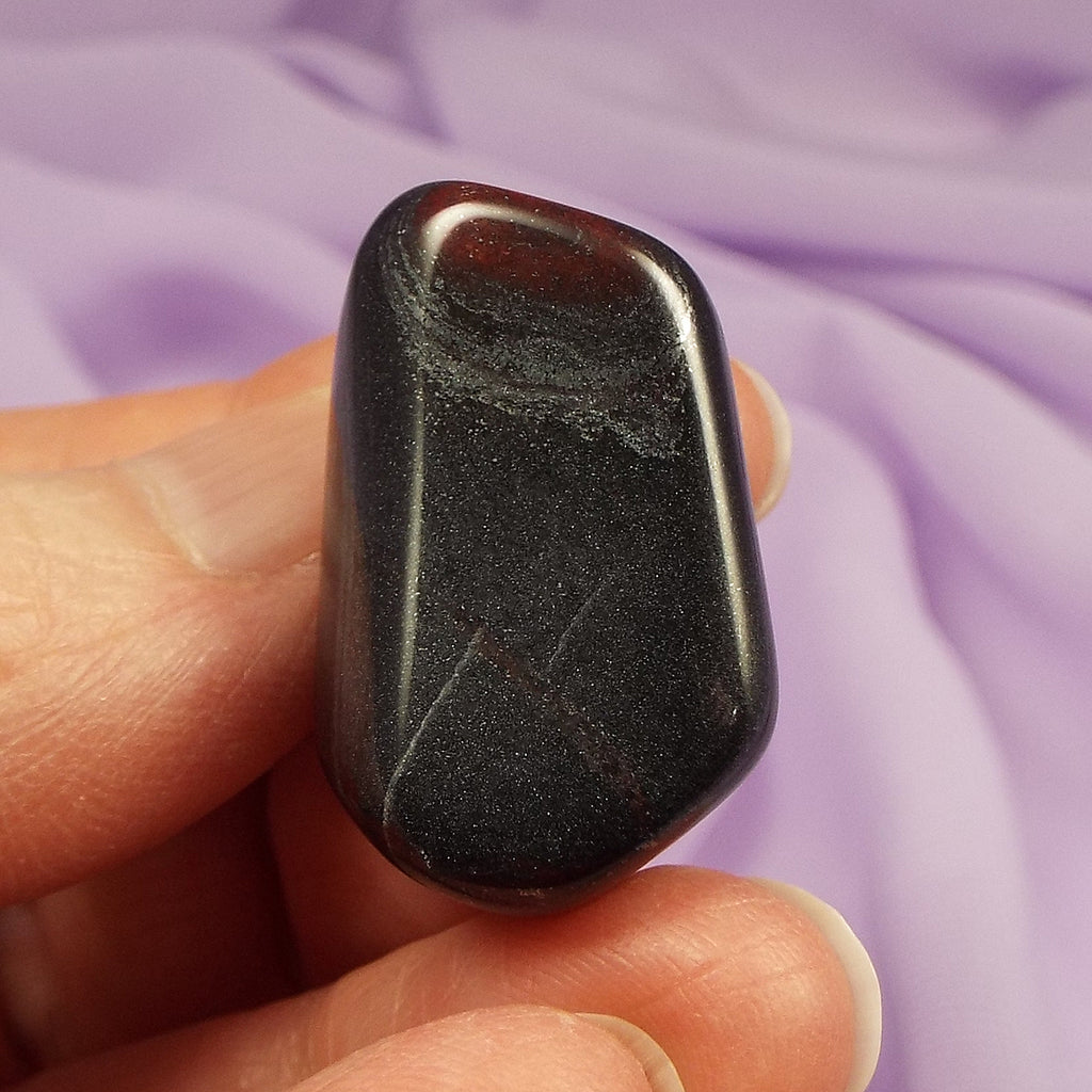 Hematite with Red Jasper tumble stone 18.7g SN54506