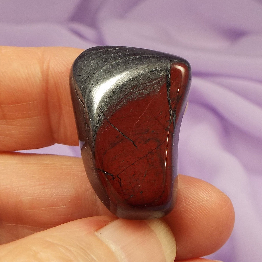 Hematite with Red Jasper tumble stone 19.0g SN54509